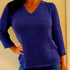 Bright blue lightweight sweater. August Silk Size Medium